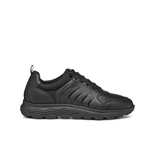 Geox Spherica Woman's Sneakers Black Nappa Elastane Breathable Cushioned Lightweight 38 EU Size Comfortable Stylish Sporty Design Fast Delivery Easy Exchange - Geox - Image 2
