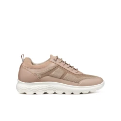 Geox Spherica Woman Sneaker Beige Suede Comfort 38 Recycled PET Bottles Sporty Stylish Design Breathable Fast Delivery Easy Exchange