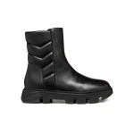 Geox Vilde Woman Ankle Boots Black 36 Crafted From Supple Nappa & Leather Effect Material Comfortable Chunky Outsole Everyday City Styling - Geox