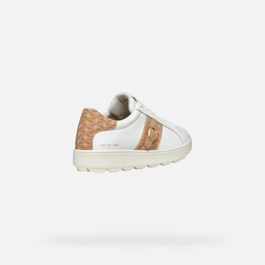 Geox Spherica ECUB-1 Women's Sneakers White Nappa Leather Breathable Cushioning Design Size 40 Contemporary Casual Style Ultra Comfort for Everyday Wear - Geox - Image 10