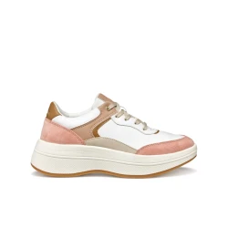 Geox Spherica ECUB-3 Woman's Athletic Sneakers in White, Featuring Superior Cushioning for All Day Comfort. Stylish Leather Effect & Suede Combination. Size 38, Perfect Fit.