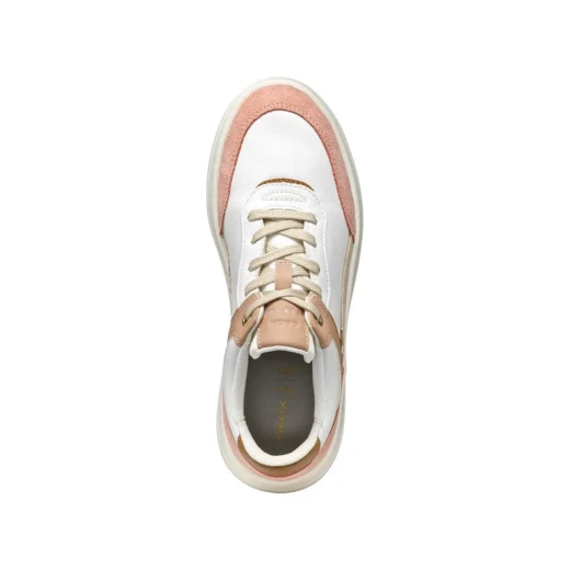 Geox Spherica ECUB-3 Woman's Athletic Sneakers in White, Featuring Superior Cushioning for All Day Comfort. Stylish Leather Effect & Suede Combination. Size 38, Perfect Fit. - Geox - Image 4
