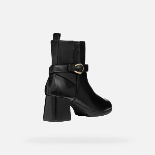 Geox Walk Pleasure 55 Woman Ankle Boots Black Leather Comfortable Cushioned Heel 36 Stylish Everyday City Footwear D46XBA.00043.C9999 - Geox - Image 5
