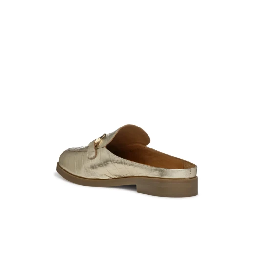 Geox CLORIDIE Woman Loafers 37 Gold Open Back Metallic Leather Breathable Comfortable Shoes For Women D46XGE.0008W.C2012 Perfect for Special Occasions - Cloridie - Image 5