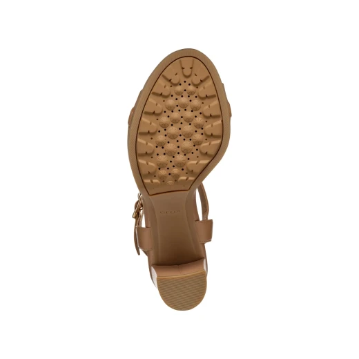 Walk Pleasure 85S Woman's Beige Nappa Leather Sandals Size 37 Lightweight Breathable High Heel Design for Stylish Formal Wear - Geox - Image 5