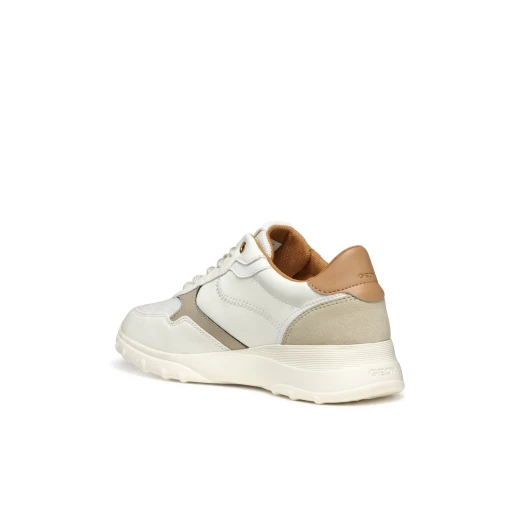 ALLENIEE Woman's Low Cut Sneakers Off White, Sporty and Versatile Design, Breathable Fabric, Leather Effect Material, Casual Everyday Shoes Size 40 - Geox - Image 5
