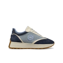 Amabel Woman Sneaker Navy Suede and Fabric Combination Modern Design Breathable Comfortable 36 Size Casual Active Style Statement