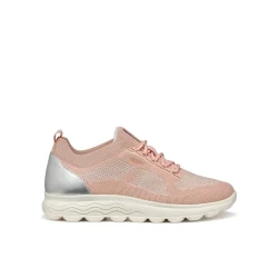 Geox Spherica Woman Nude Sneakers Size 36 Stylish LowCut Sneakers for Women Made From Recycled PET Bottles MetallicLeatherEffect Material Ensuring Comfort and Modern Aesthetics