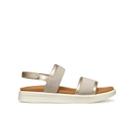 XAN2S Woman Sandal Light Taupe Suede Pearlescent Effect Breathable Comfort Urban Wear Size 38 Stylish Everyday Footwear - Geox