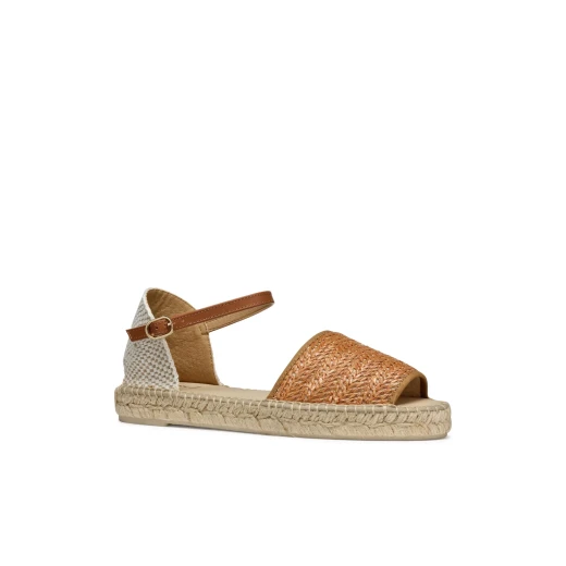 Geox Lampedusa Woman Espadrille Sandals Camel Raffia Leather 36 - Geox - Image 12