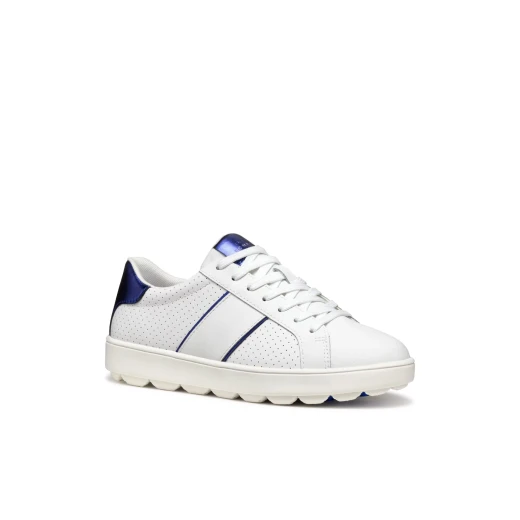 Geox Spherica ECUB-1 Woman's Sneaker White 36, Modern Breathable Comfort with Metallic Leather Accents, Active Chic Style - Geox - Image 6