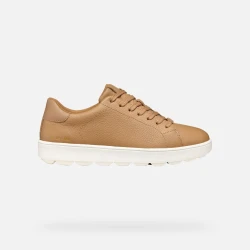 Geox Spherica ECUB 1 Woman's Sneakers Beige 40 Extremely Comfortable Breathable Leather Upper Casual Everyday Style Sporty Design Maximum Cushioning D55WEB 04654 C5000