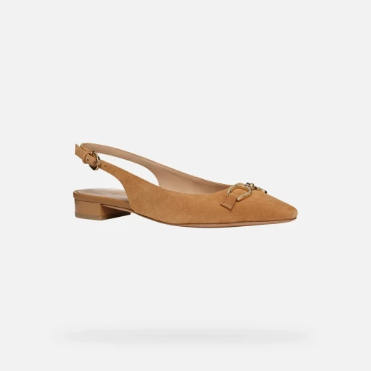 Geox Giselda 15 Women's Slingback Ballet Flats in Cognac Color, Featuring a Polished Suede Upper, Adjustable Strap, and Metal Embellishment, Available in Size 36 - Geox - Image 12