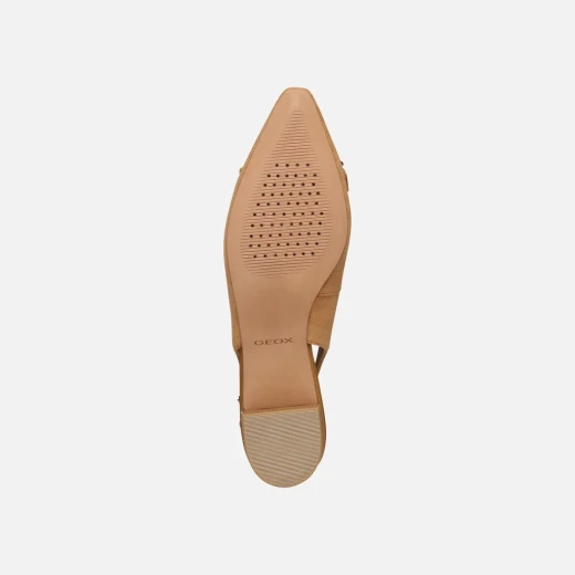Geox Giselda 15 Women's Slingback Ballet Flats in Cognac Color, Featuring a Polished Suede Upper, Adjustable Strap, and Metal Embellishment, Available in Size 36 - Geox - Image 5