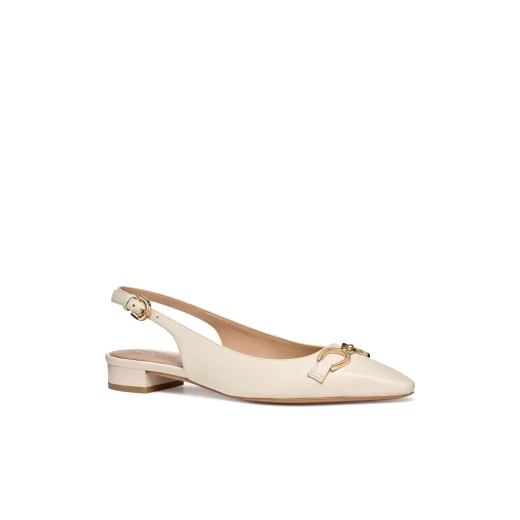 Geox Giselda 15 Women's Slingback Ballet Flats in Papyrus Color Size 37 Featuring Adjustable Strap, Metal Embellishment, Low Heel, Lightweight and Breathable Design - Geox - Image 12