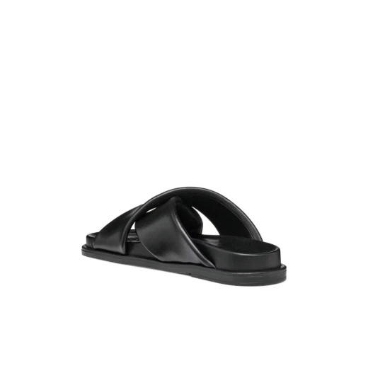 صنادل أديلاش النسائية المسطحة باللون الأسود، مقاس 37، تتميز بسيور منسوجة وبنية جلد نابا ناعمة، لتوفير الراحة اليومية والأناقة المعاصرة. رمز المنتج: D55YWB.000TU.C9999 - جيوكس - Image 7