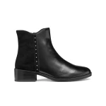 CAMEXIA Woman Ankle Boots in Black, Size 37, Crafted from Shiny Leather and Suede, Stylish City Boot for Women, Ideal for Everyday Wear, Item Code D565EE.0AA21.C9999 - Geox