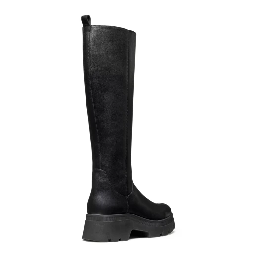 Pluette Woman Black Boots Featuring Contemporary Chunky Sole, Crafted From Leather Effect And Tumbled Leather, Size 38, Perfect For City Outfits - Geox - Image 4