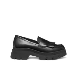 Pluette Woman Loafer Leather Black Size 38 Comfortable City Shoes