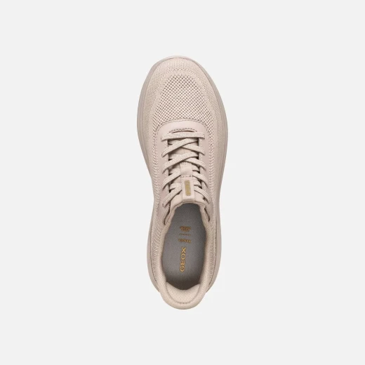 Geox Spherica Plus Woman Beige Sneakers Size 41, Rapid Foot Entry System, Knitted Fabric and Leather Effect Upper, Excellent Cushioning, Designed for Dynamic Days, Model D567MA - Geox - Image 6