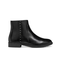 Geox Jaylon 2 Women's Ankle Boots Black Leather Size 38 Comfortable Low Heel Chelsea Boot Design Breathable Elasticated Side Panel Elegant Urban Everyday Wear