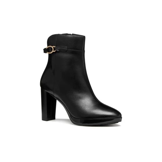 Walk Pleasure 85 Woman Ankle Boots in Black, Size 40: Comfortable Leather Platform Heels with Breathable Design, Cushioned for All Day Wear, Item D56TFA.00043.C9999 - Geox - Image 3