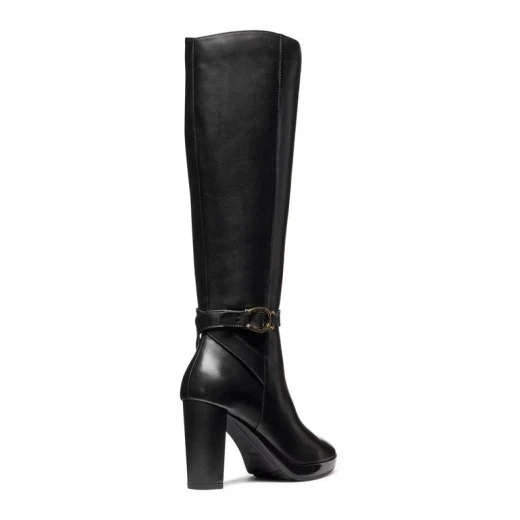 حذاء جي أوكس ووك بليجر 85 نسائي جلد أسود بكعب مقاس 38 يوفر التهوية والراحة تصميم أنيق للمدينة D56TFB.00043.C9999 - جيوكس - Image 4