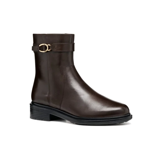 Geox Walk Pleasure Women's Ankle Boots in Dark Coffee Leather, Size 38. Stylish, Contemporary Design, Perfect for Everyday Wear. Item Code D56TGA.000AA.C6024 - Geox - Image 3