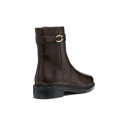 Geox Walk Pleasure Women's Ankle Boots in Dark Coffee Leather, Size 38. Stylish, Contemporary Design, Perfect for Everyday Wear. Item Code D56TGA.000AA.C6024 - Geox - Image 4
