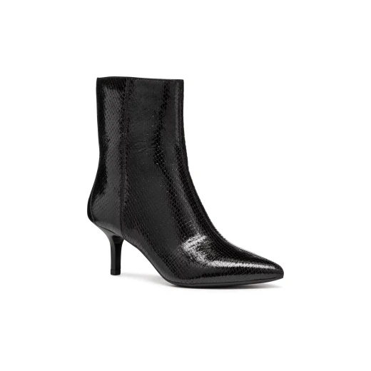 Kleopy Woman Ankle Boots in Metallic Black Leather, Featuring Contemporary Design and Urban Style, Perfect for City Days and Everyday Outfits, Available in Size 40 - Geox - Image 3