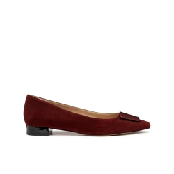 Geox GISELDA15 Women's Ballet Flats in Brick Red Suede with Patent Detailing Size 38 for Stylish Everyday Wear, Perfect for Office or Leisure. Features Urban Allure.