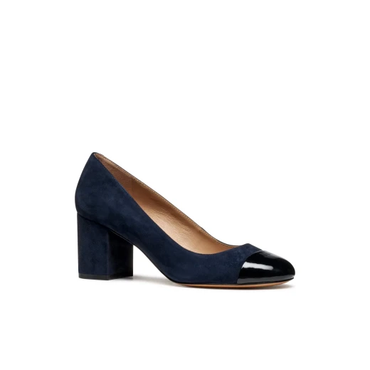 Virnilisa 65 Women's Navy Suede Pumps with Patent Detailing Size 36 – Contemporary City Style Shoes for Women Crafted from Premium Suede for Sophisticated Look - Geox - Image 3