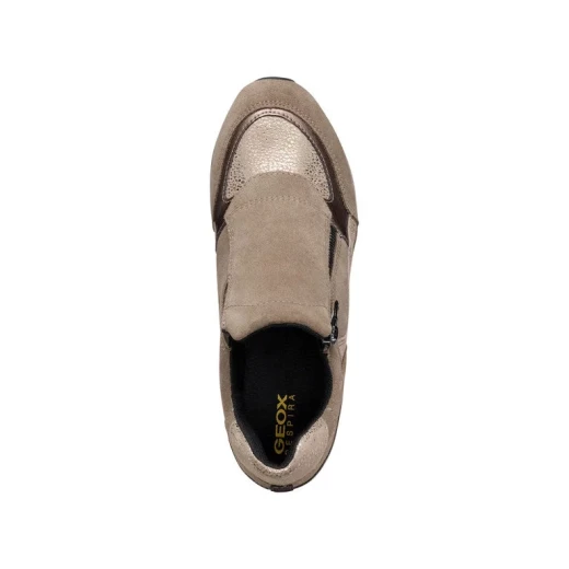 Geox NYDAME Woman's Mid Cut Taupe Sneaker with Side Zip and Wedge Heel Comfortable Breathable Design Size 41 - Geox - Image 5