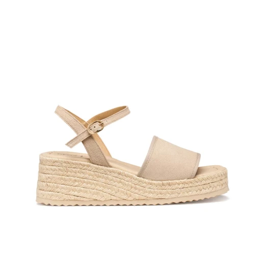 Alemeria Woman's Wedge Sandals in Taupe Suede and Fabric, Featuring a Comfortable and Lightweight Design Perfect for City and Holiday Wear, Available in EU Size 40 - Geox - Image 2