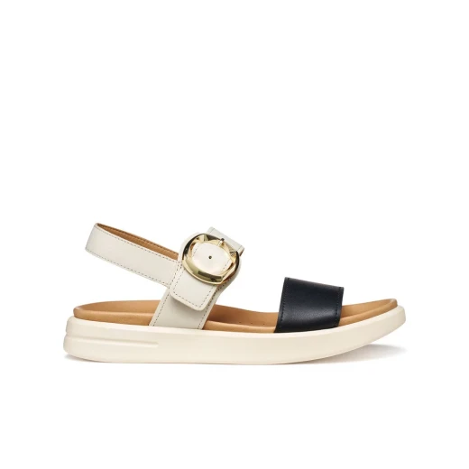 XAND 2S Woman Sandals with Ankle Strap and Platform Sole in Smooth Leather and Coated Leather Sand Color 36 Perfect for Everyday Urban Looks D65PAA.0439B.C5V9B - Geox - Image 2