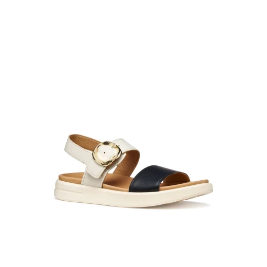 XAND 2S Woman Sandals with Ankle Strap and Platform Sole in Smooth Leather and Coated Leather Sand Color 36 Perfect for Everyday Urban Looks D65PAA.0439B.C5V9B - Geox - Image 3