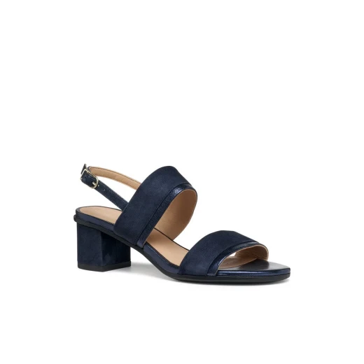 Aurely 50 Women's Navy Blue Suede Sandals, Urban Style, Featuring Shiny Suede Details, Size 40, Perfect for Everyday Outfits, Item Code D65RXB.021MA.C4147 - Geox - Image 3
