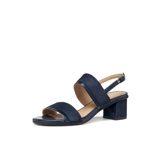 Aurely 50 Women's Navy Blue Suede Sandals, Urban Style, Featuring Shiny Suede Details, Size 40, Perfect for Everyday Outfits, Item Code D65RXB.021MA.C4147 - Geox - Image 4