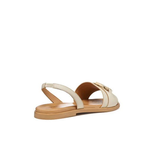 Naileen Woman Papyrus Leather Flat Sandals 37 Lightweight Breathable - Geox - Image 4