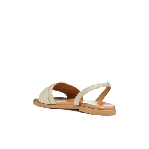 Naileen Woman Papyrus Leather Flat Sandals 37 Lightweight Breathable - Geox - Image 5
