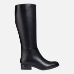 Geox Felicity Women's Black Leather Boots Breathable Comfort Enhanced with Memory Foam Insole and Superior Grip Size 40 - Geox