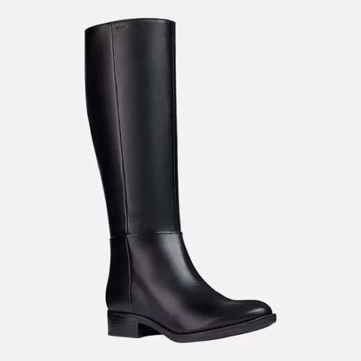 Geox Felicity Women's Black Leather Boots Breathable Comfort Enhanced with Memory Foam Insole and Superior Grip Size 40 - Geox - Image 3