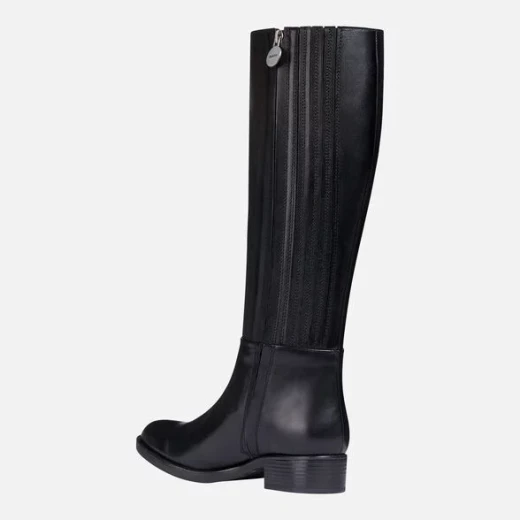 Geox Felicity Women's Black Leather Boots Breathable Comfort Enhanced with Memory Foam Insole and Superior Grip Size 40 - Geox - Image 5