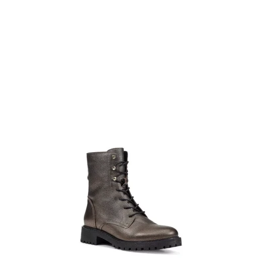 Geox Hoara Women's Ankle Boots in Lead Metallic Leather, Contemporary City Style, Size 41. Stylish and Comfortable Boots for Everyday Wear. ITEM CODE: D94FTE.000CF.C9003 - Geox - Image 3