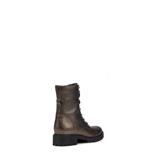 Geox Hoara Women's Ankle Boots in Lead Metallic Leather, Contemporary City Style, Size 41. Stylish and Comfortable Boots for Everyday Wear. ITEM CODE: D94FTE.000CF.C9003 - Geox - Image 4