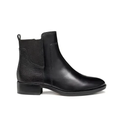 Felicity Woman Ankle Boots in Black Leather with Printed Details for Women, Size 36. Stylish Urban Footwear for Everyday Wear. ITEM CODE: D94G1G.04347.C9999