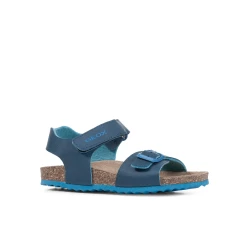Geox Ghita Boy Sandals Blue 38 Lightweight Comfortable Summer Shoes for Kids Leather Effect Material Adventure Ready Perfect for Summer Days