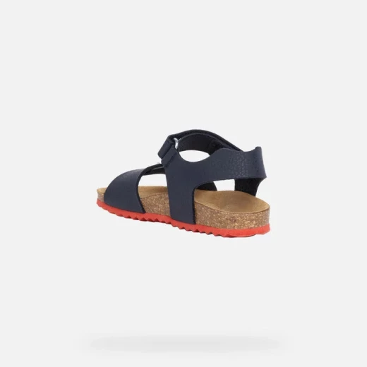Geox Ghita Boy Navy Blue Open Toe Sandals for Boys Lightweight Nubuck Effect with Red Accents Size 31 Breathable and Adjustable Perfect for Adventures - Geox - Image 5