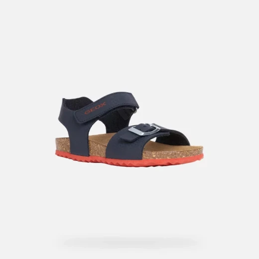 Geox Ghita Boy Navy Blue Open Toe Sandals for Boys Lightweight Nubuck Effect with Red Accents Size 31 Breathable and Adjustable Perfect for Adventures - Geox - Image 6