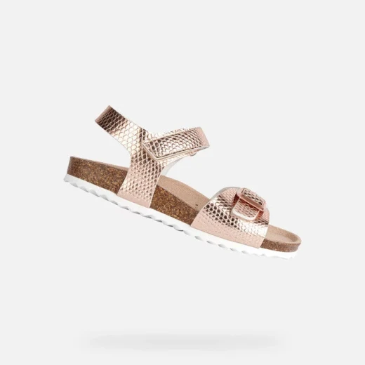 صنادل جيوكس أدرييل للبنات وردي 36 مفتوحة عند الأصابع أحذية صيفية قابلة للتنفس